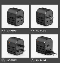 Universal Travel Adapter EU / UK / USA [2x USB-A & 1x USB-C]