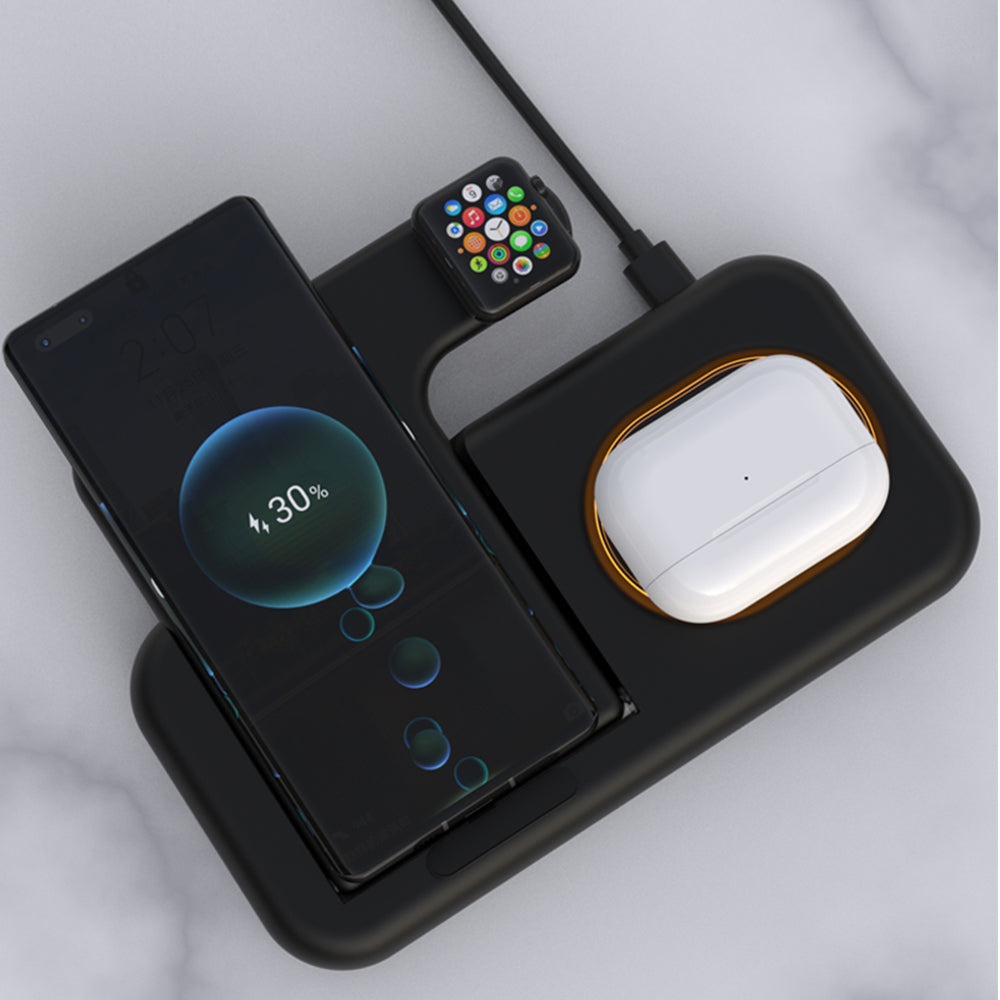 Faltbare 4 in 1 kabellose Ladestation für iPhone, AirPods und Apple Watch