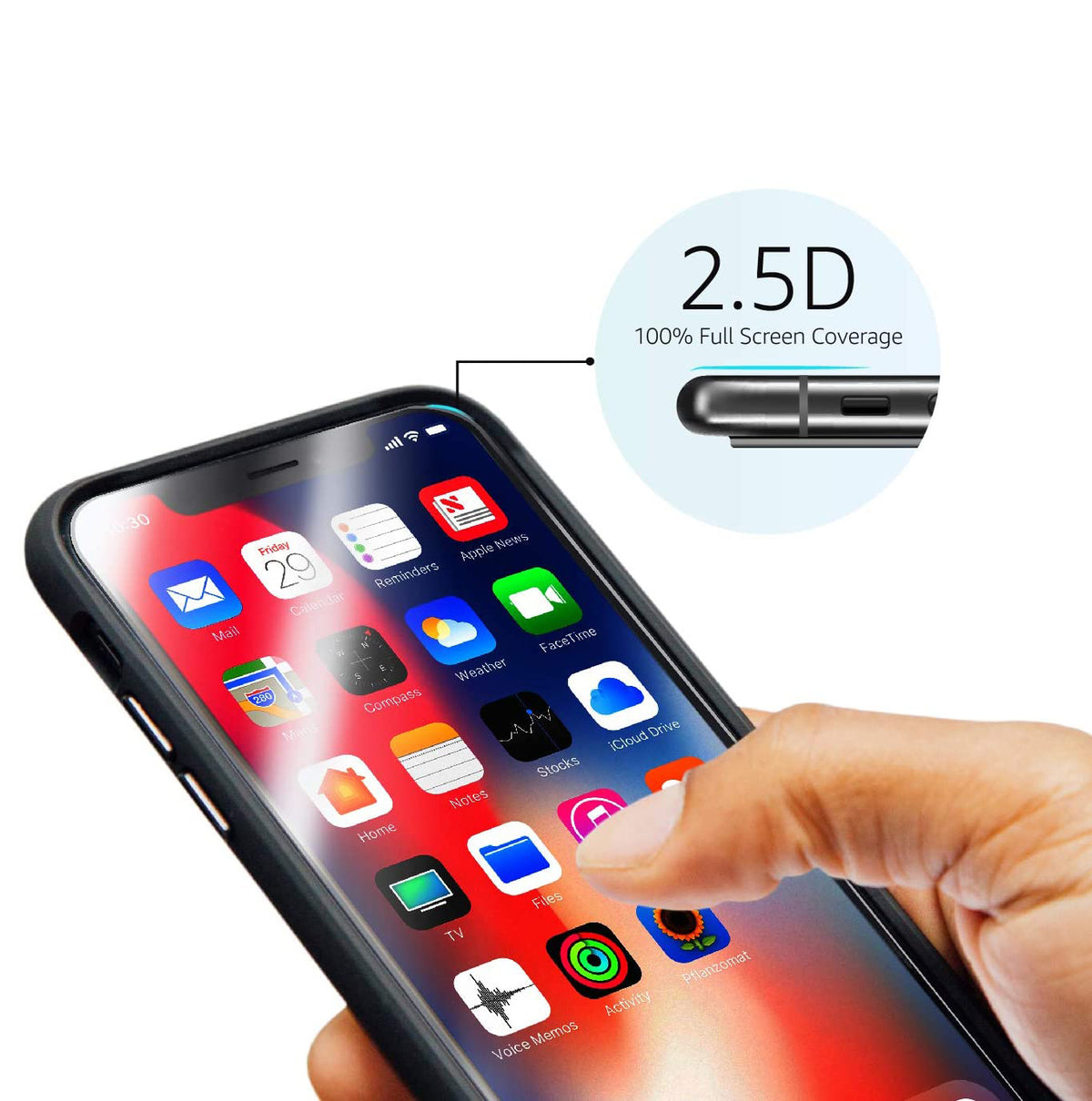 2 x Schutzglas 9H für iPhone