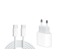 Ladeset [USB-C auf USB-C],25w Adapter Weiß, 1 Meter -Gewebt-