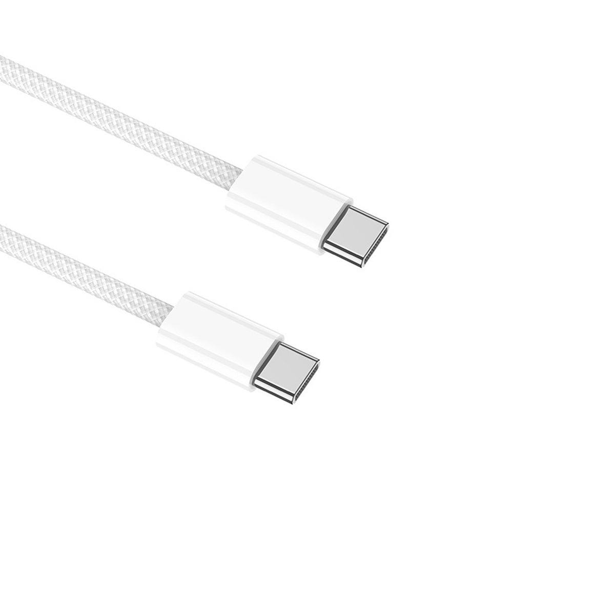 Ladekabel USB-C auf USB- C, Weiß, 1 Meter - Gewebt-