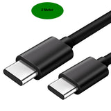 2 Meter Ladekabel USB-C auf USB-C passt für Galaxy S8 S9 S10 S20 S21 S22 S23 Ultra Plus [Schwarz]