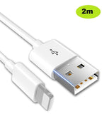 2 Meter Ladekabel USB-A passt für iPhone 14 / 13 / 12 / 11 / Pro / Max / Mini / XS / XR / SE 2020